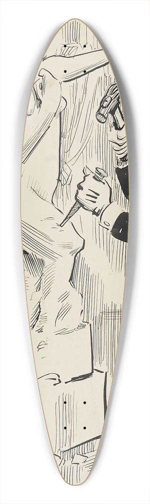 James Montgomery Flagg - Cartoon illustration 39.3 inch art pintail longboard deck