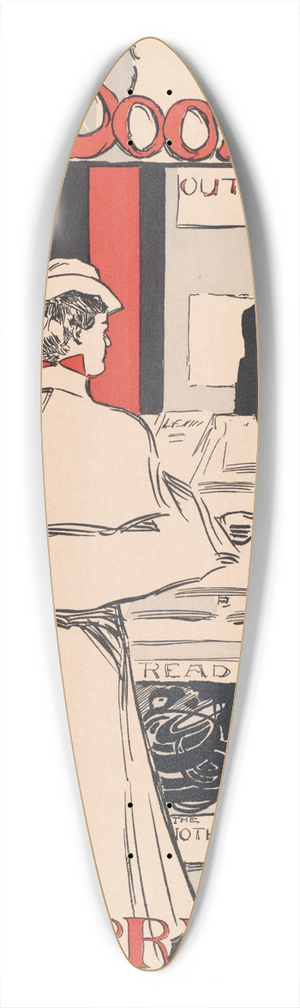 James Montgomery Flagg - The Bookman, April 39.3 inch art pintail longboard deck