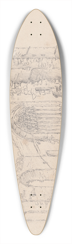 James Moore - Dunfermline. The Ruined Refectory 39.3 inch art pintail longboard deck