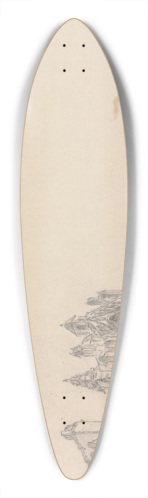 James Moore - Melrose Abbey, Scotland 39.3 inch art pintail longboard deck