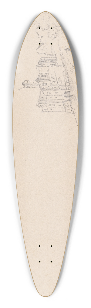 James Moore - Warkworth Castle, Northumberland 39.3 inch art pintail longboard deck