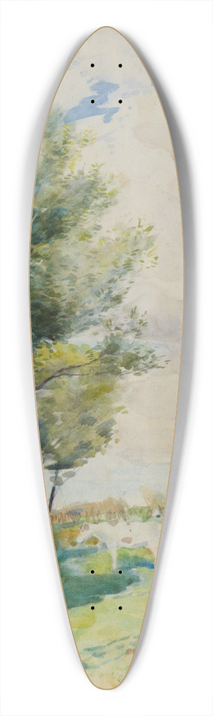 James Nairn - Hutt Valley landscape 39.3 inch art pintail longboard deck