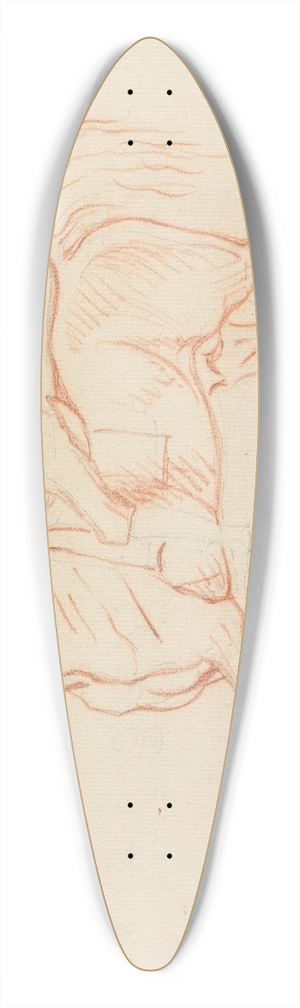 James Seymour - Horse, With Rider Lightly Sketched, Walking to Left 39.3 inch art pintail longboard deck James Seymour - Horse, With Rider Lightly Sketched, Walking to Left 39.3 inch art pintail longboard deck