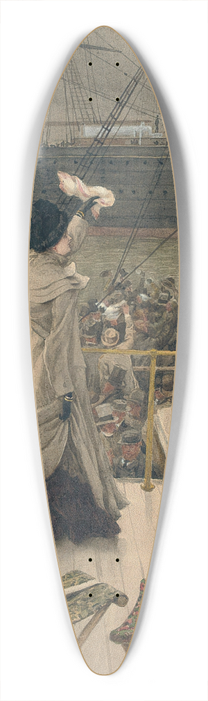 James Tissot - Goodbye, on the Mersey 39.3 inch art pintail longboard deck