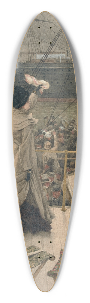James Tissot - Goodbye, on the Mersey 39.3 inch art pintail longboard deck James Tissot - Goodbye, on the Mersey 39.3 inch art pintail longboard deck