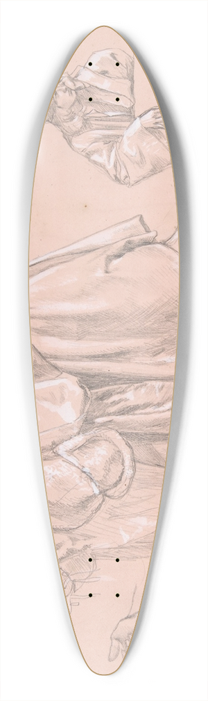 James Tissot - Study of a young man bending forward to kiss a hand, for the painting The Departure of the Prodigal Son 39.3 inch art pintail longboard deck