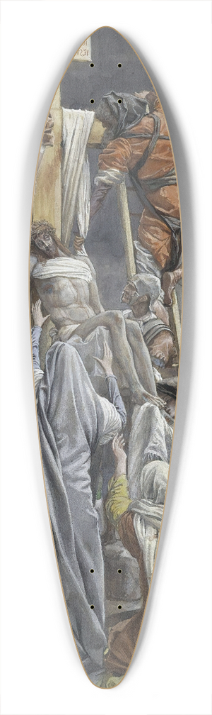 James Tissot - The Descent from the Cross 39.3 inch art pintail longboard deck