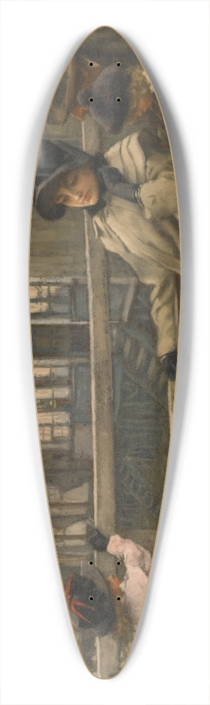 James Tissot - Waiting for the ferry 39.3 inch art pintail longboard deck