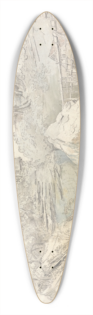 James Ward - Aberdulais Mill, Glamorganshire 39.3 inch art pintail longboard deck James Ward - Aberdulais Mill, Glamorganshire 39.3 inch art pintail longboard deck