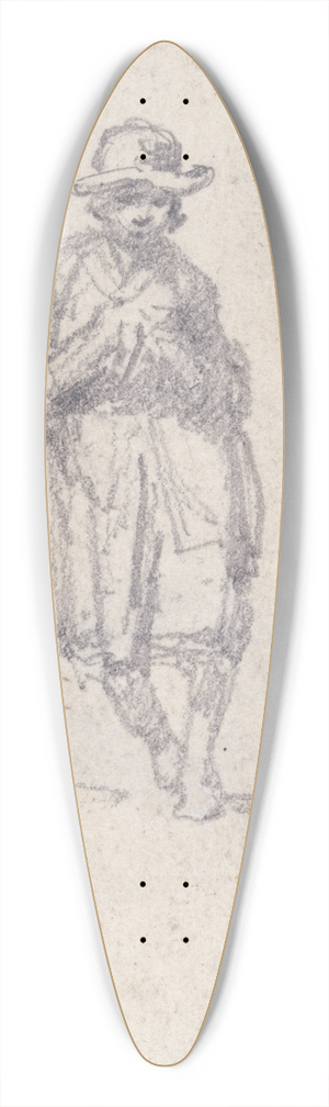 James Ward - A Boy Leaning against a Table 39.3 inch art pintail longboard deck