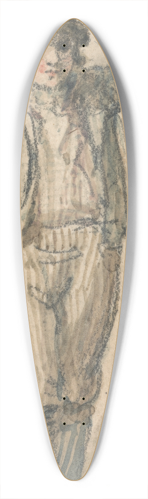 James Ward - Boy Carrying a Pail on His Head 39.3 inch art pintail longboard deck