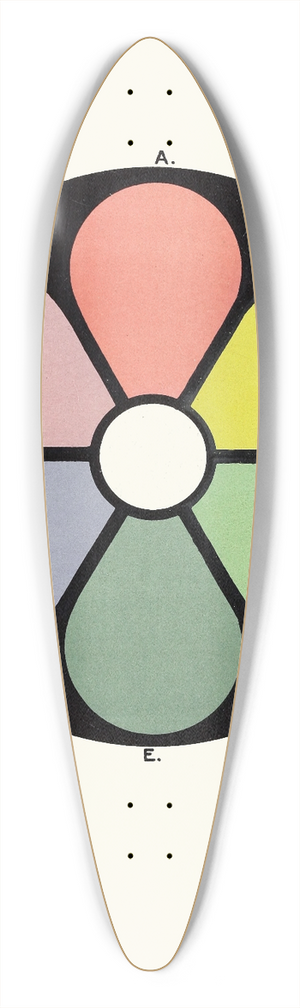 James Ward - Broken Tones of the Primaries and their Complementaries 39.3 inch art pintail longboard deck