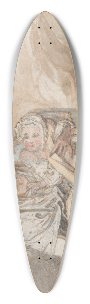 James Ward - Mother and Infant 39.3 inch art pintail longboard deck