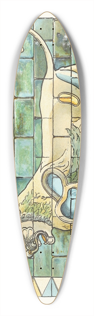 James Ward - Portion of the Lions Frieze ffrom the Ancient Persian Palace at Susa 39.3 inch art pintail longboard deck