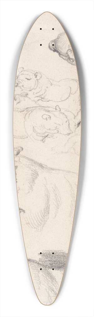 James Ward - Studies of Pigs 39.3 inch art pintail longboard deck James Ward - Studies of Pigs 39.3 inch art pintail longboard deck