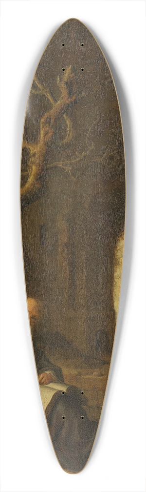 Jan Adriaensz van Staveren - A Hermit in a Ruin 39.3 inch art pintail longboard deck