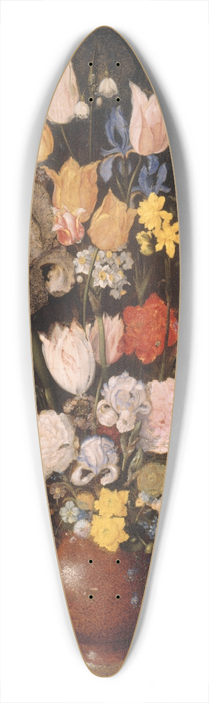 Jan Brueghel The Elder - Bouquet of Flowers in an Earthenware Vase 39.3 inch art pintail longboard deck
