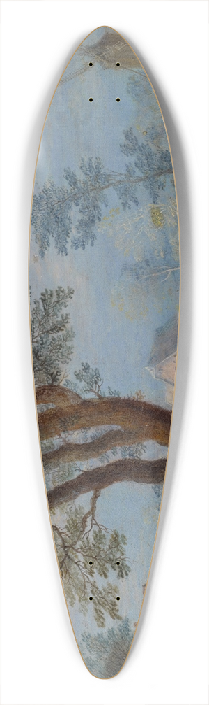 Jan Brueghel The Elder - Village Landscape with Staffage Figures 39.3 inch art pintail longboard deck