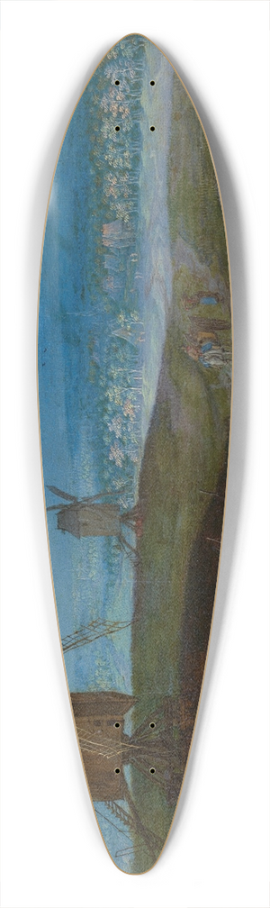 Jan Brueghel the Younger - An extensive landscape with travelers before a windmill 39.3 inch art pintail longboard deck Jan Brueghel the Younger - An extensive landscape with travelers before a windmill 39.3 inch art pintail longboard deck