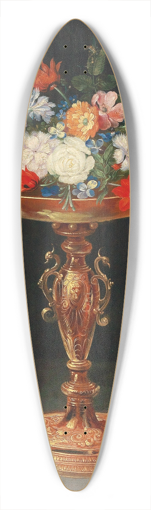 Jan Brueghel the Younger - Flowers in a gilded tazza 39.3 inch art pintail longboard deck