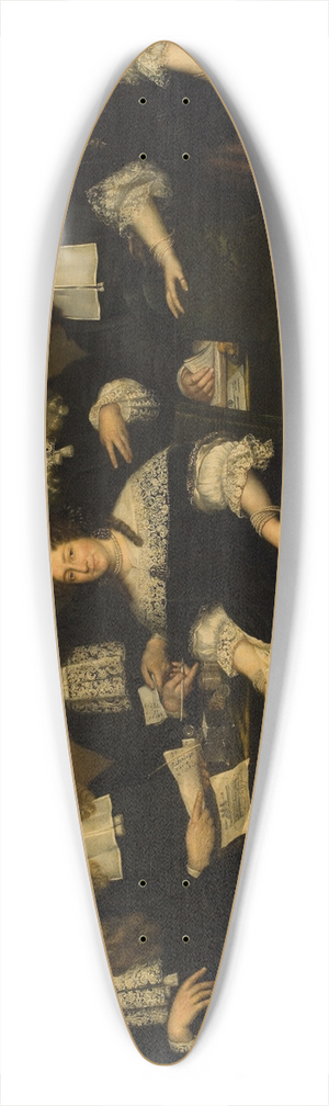 Jan De Baen - Vijf regenten en twee regentessen van het Spin- en Nieuwe Werkhuis 39.3 inch art pintail longboard deck Jan De Baen - Vijf regenten en twee regentessen van het Spin- en Nieuwe Werkhuis 39.3 inch art pintail longboard deck