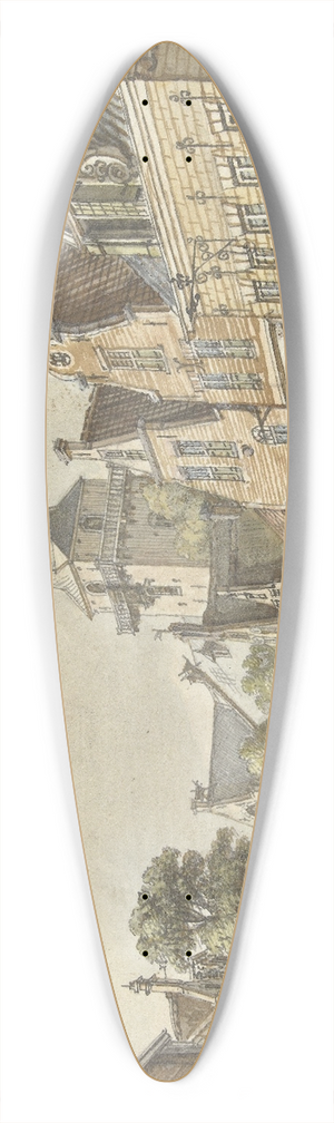 Jan de Beijer - Gezicht in het dorp Harmelen 39.3 inch art pintail longboard deck
