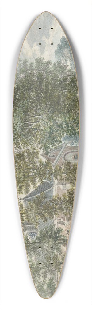 Jan de Beijer - Gezicht op de kerk van Bloemendaal 39.3 inch art pintail longboard deck