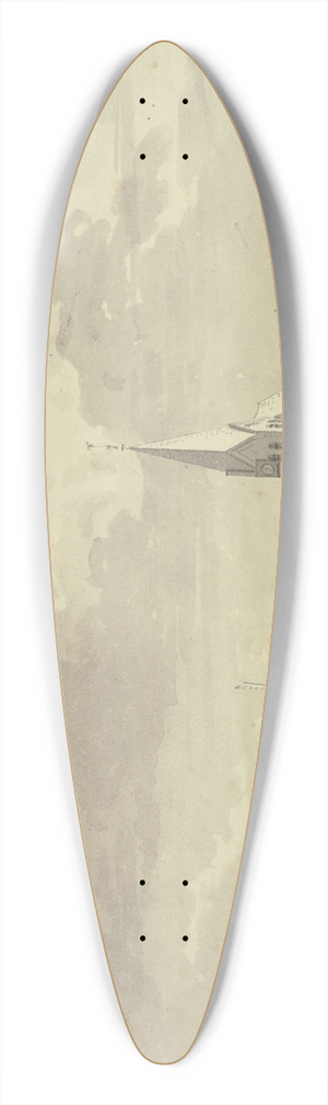 Jan de Beijer - View of Aldeboarn 39.3 inch art pintail longboard deck