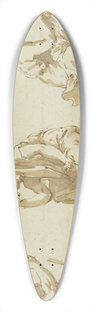 Jan de Bisschop - Fnf sitzende allegorische Figuren 39.3 inch art pintail longboard deck Jan de Bisschop - Fnf sitzende allegorische Figuren 39.3 inch art pintail longboard deck