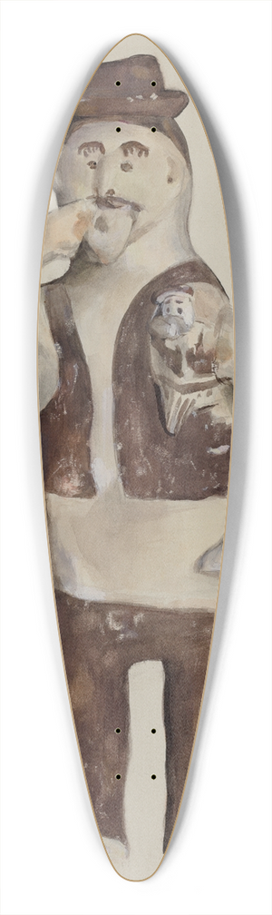 Jane Iverson - Clay Indian Doll  Saguna 39.3 inch art pintail longboard deck