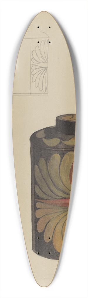 Janet Riza - Toleware Tea Caddy 39.3 inch art pintail longboard deck