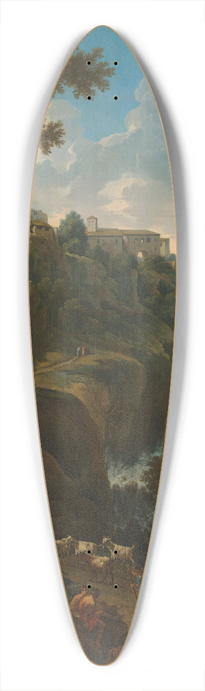 Jan Frans Van Bloemen - A capriccio of Tivoli with a waterfall and shepherds 39.3 inch art pintail longboard deck