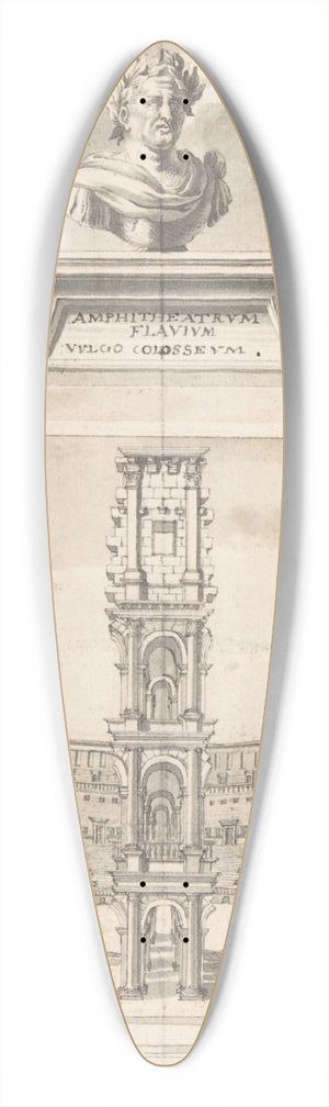 Jan Goeree - A Reconstruction of the Colosseum in Cross-Section 39.3 inch art pintail longboard deck