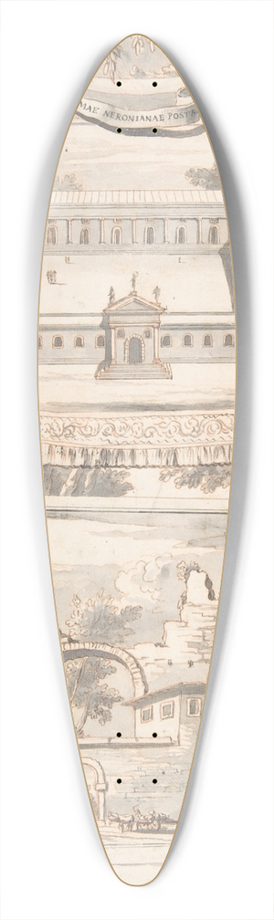 Jan Goeree - A Reconstruction of the Thermae of Nero (above) and a View of the Ruins (below) 39.3 inch art pintail longboard deck