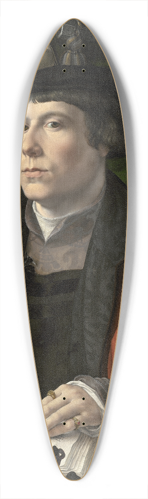 Jan Gossaert - Portrait of a Merchant 39.3 inch art pintail longboard deck