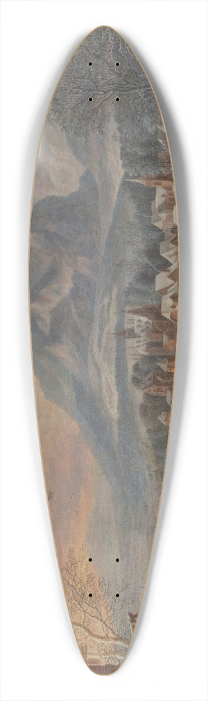 Jan Griffier - Flodlandskab ved vintertid 39.3 inch art pintail longboard deck Jan Griffier - Flodlandskab ved vintertid 39.3 inch art pintail longboard deck