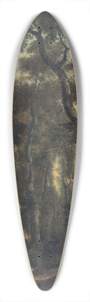 Jan Hackaert - Hunters in the Woods 39.3 inch art pintail longboard deck