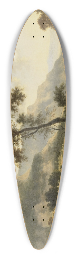 Jan Hackaert - Mountainous Landscape 39.3 inch art pintail longboard deck