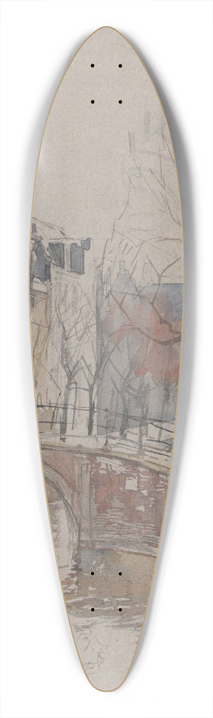 Jan Hoynck van Papendrecht - De Warmoesgracht 39.3 inch art pintail longboard deck