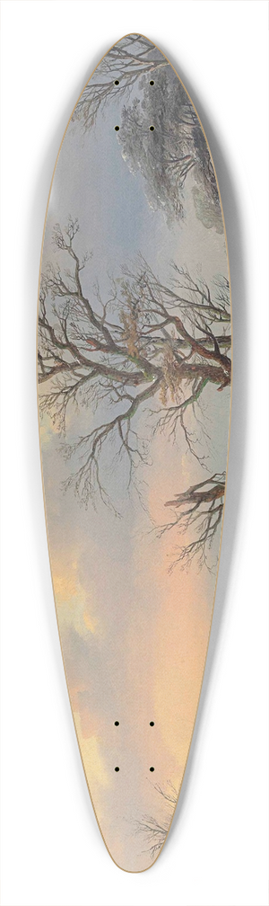 Jan Jacob Coenraad Spohler - Wood gatherers on the ice 39.3 inch art pintail longboard deck