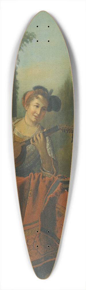 Jan Josef Horemans The Elder - An Elegant Figure Playing AGuitar At a Balustrade With a Macaw 39.3 inch art pintail longboard deck
