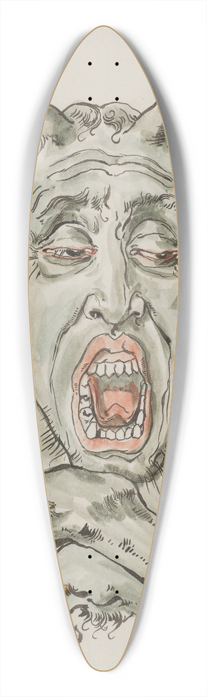 Jan Matejko - Bust of the devil with an open mouth 39.3 inch art pintail longboard deck