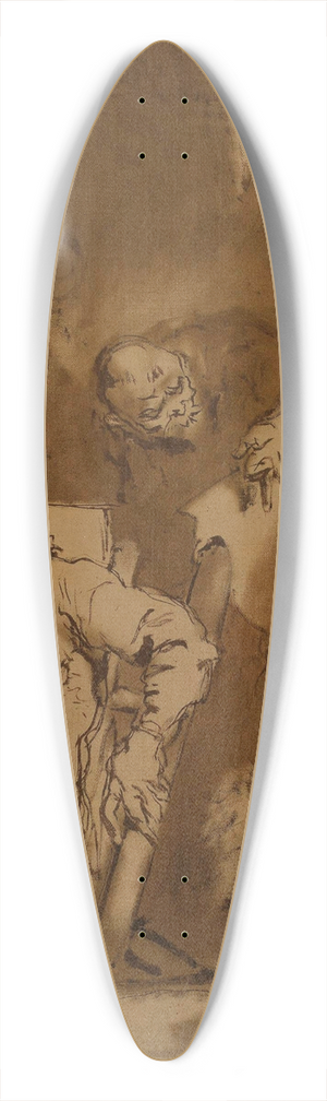 Jan Matejko - Mako Borkowic, sketch 39.3 inch art pintail longboard deck