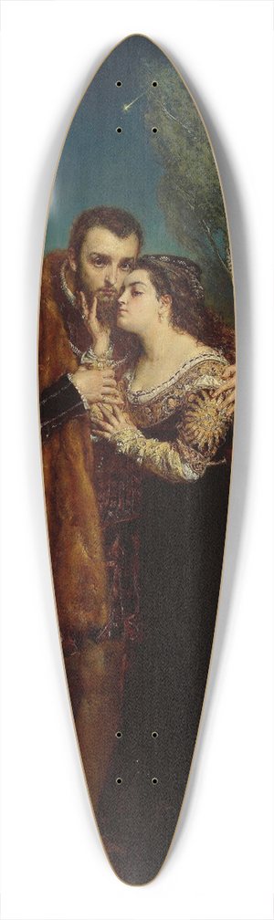 Jan Matejko - Sigismund Augustus with Barbara at the Radziwi court in Vilnius 39.3 inch art pintail longboard deck