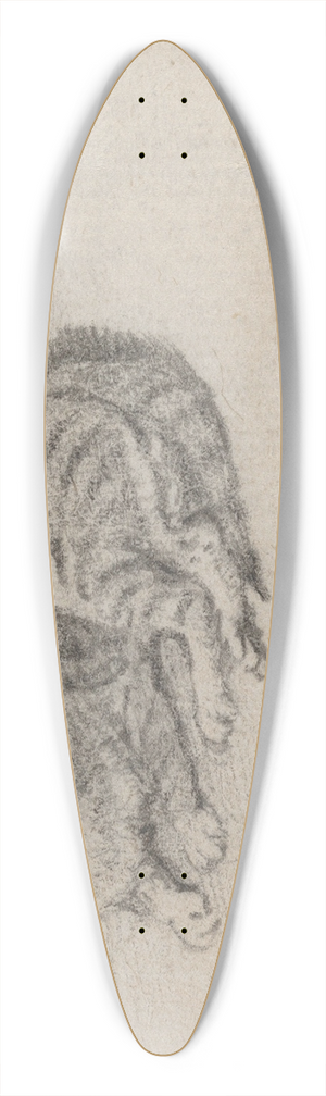 Jan Miel - Study of a Sleeping Cat 39.3 inch art pintail longboard deck