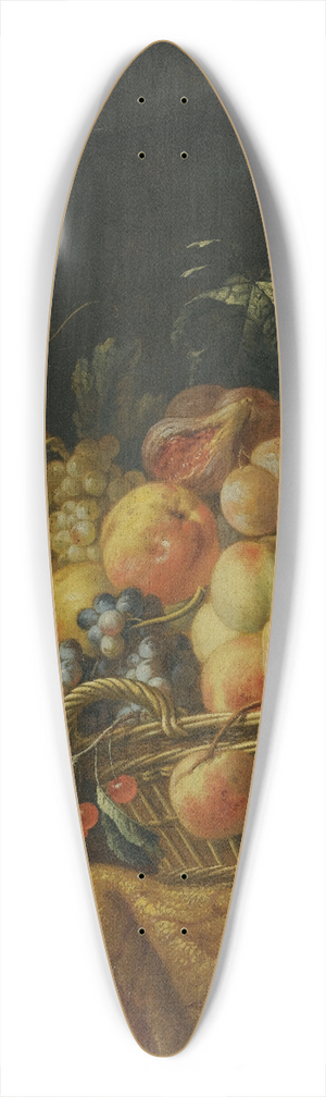 Jan Pauwel Gillemans the Younger - A StillLife OfFigs, Grapes, Apples And Other Fruit On A Table With A Parrot 39.3 inch art pintail longboard deck
