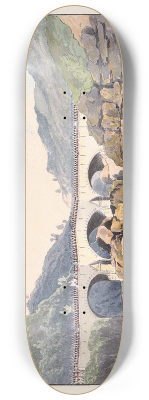 Charles Hamilton Smith - Bridge over the Coa near Almeida 8.25 inch art skate deck