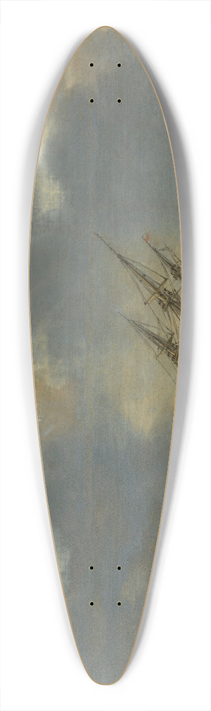 Jan Porcellis - Ships in a storm 39.3 inch art pintail longboard deck