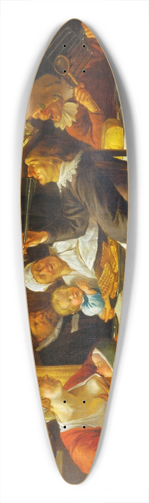Jan Steen - The Twelfth Night Feast 39.3 inch art pintail longboard deck