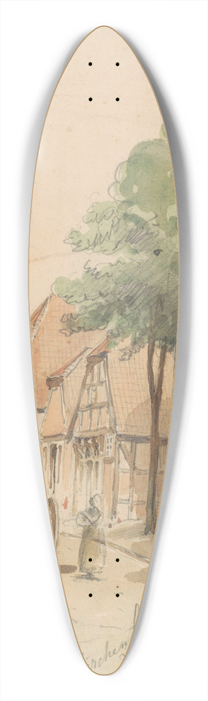 Jan Striening - Gezicht op de Kirchenstrasze te Lingen 39.3 inch art pintail longboard deck Jan Striening - Gezicht op de Kirchenstrasze te Lingen 39.3 inch art pintail longboard deck